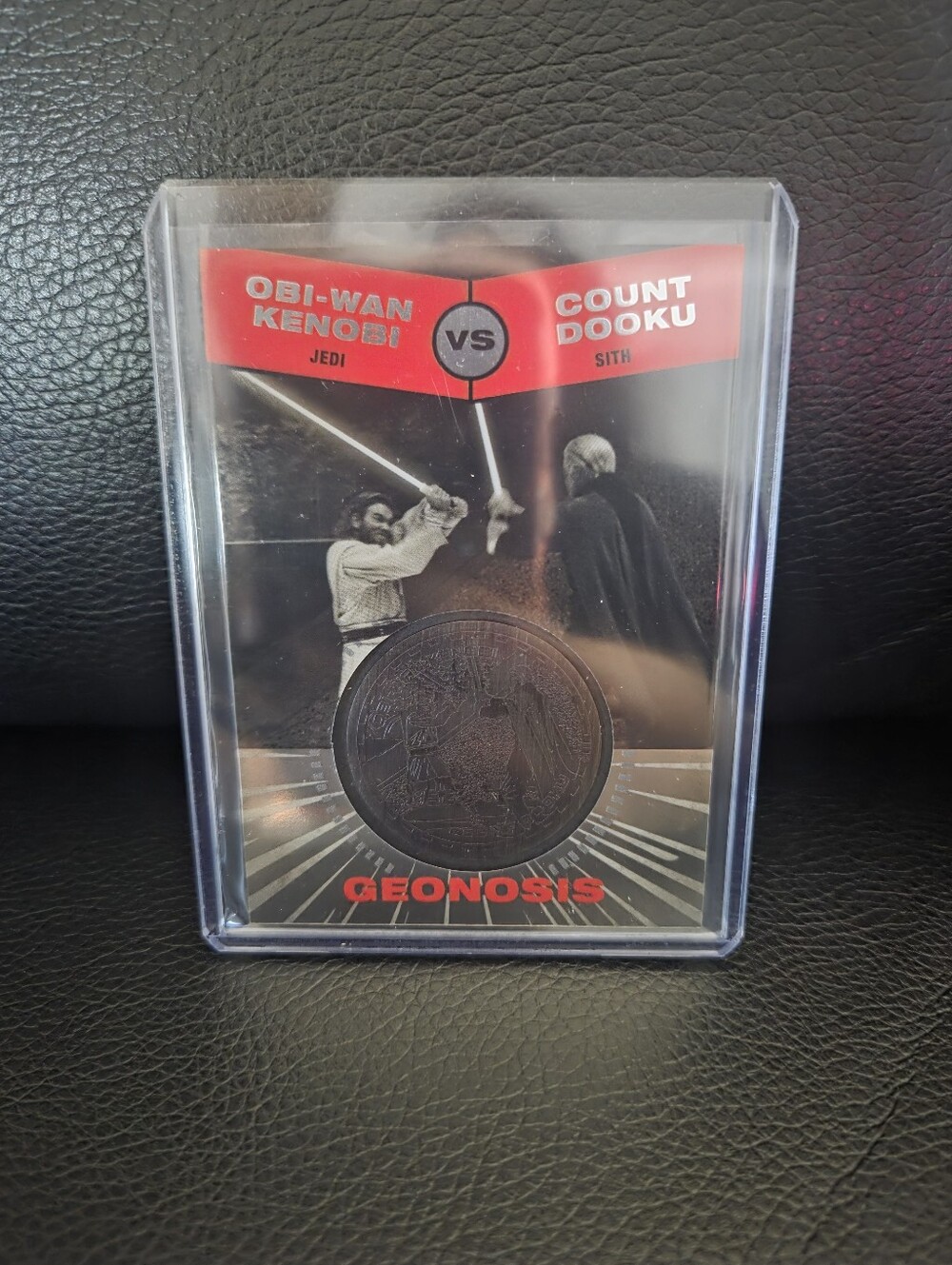 2015 Topps Star Wars Chrome Medallion Obi-Wan Kenobi vs Count Dooku #050/150